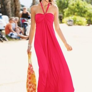 Victoria's Secret Pink Bra Top Halter Maxi Dress